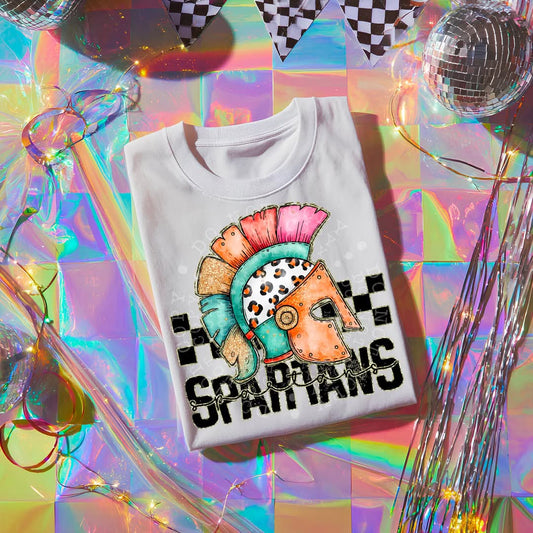 SPARTANS girly bow mascot - DTF TRANSFER (CST JUN25)