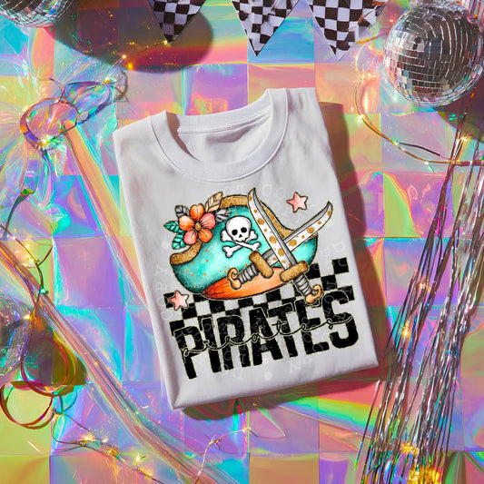PIRATES girly bow mascot - DTF TRANSFER (CST JUN25)