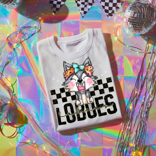 LOBOS girly bow mascot - DTF TRANSFER (CST JUN25)