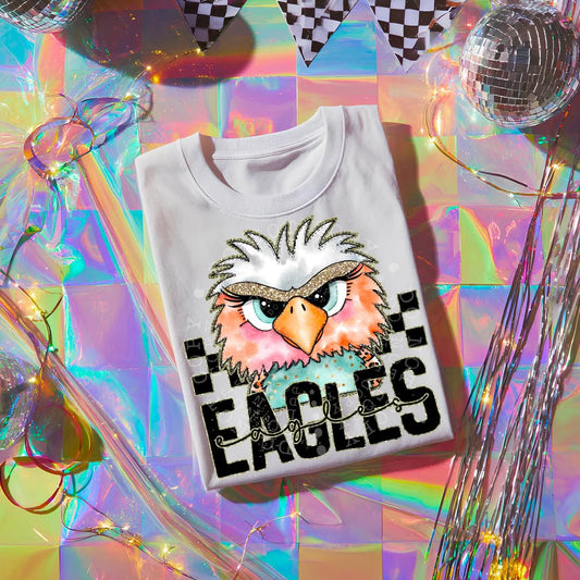 EAGLES girly bow mascot - DTF TRANSFER (CST JUN25)