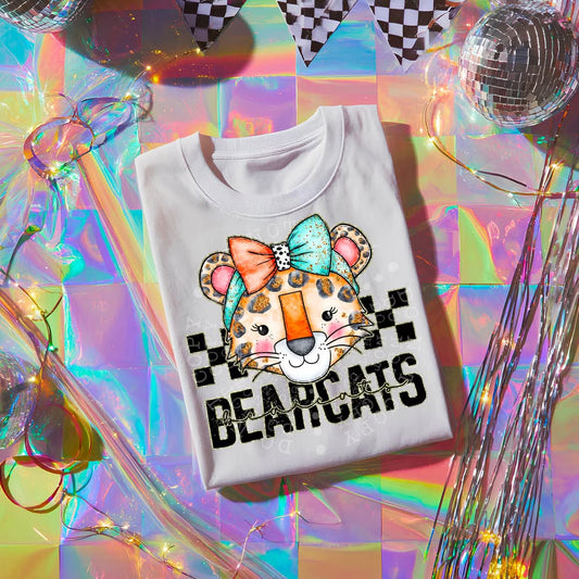 BEARCATS girly bow mascot - DTF TRANSFER (CST JUN25)