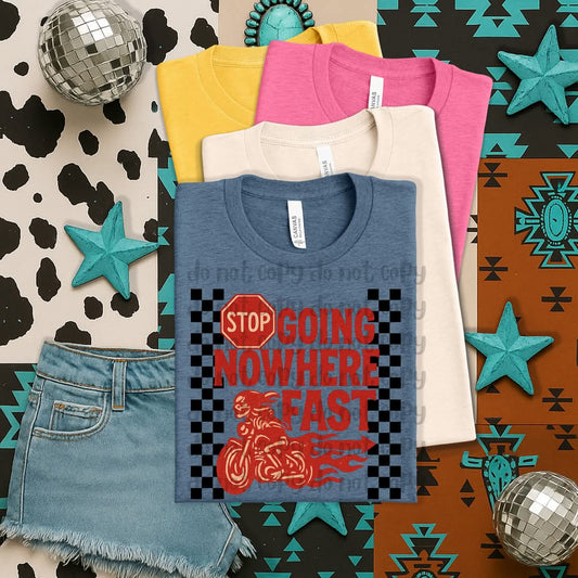 Going nowhere fast motorcycle skellie - DTF TRANSFER (WFD, TDH June collab)