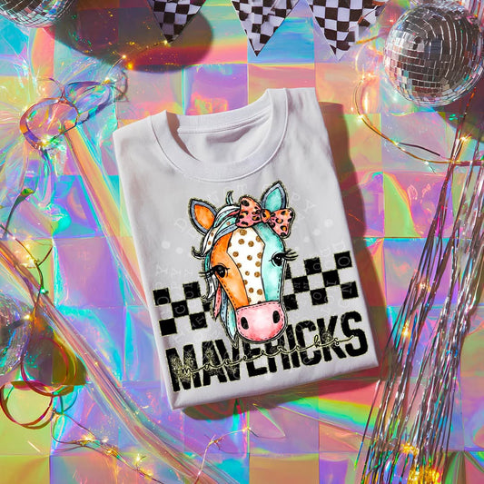MAVERICKS girly bow mascot - DTF TRANSFER (CST JUN25)