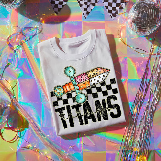 TITANS girly bow mascot - DTF TRANSFER (CST JUN25)