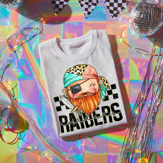 RAIDERS girly bow mascot - DTF TRANSFER (CST JUN25)
