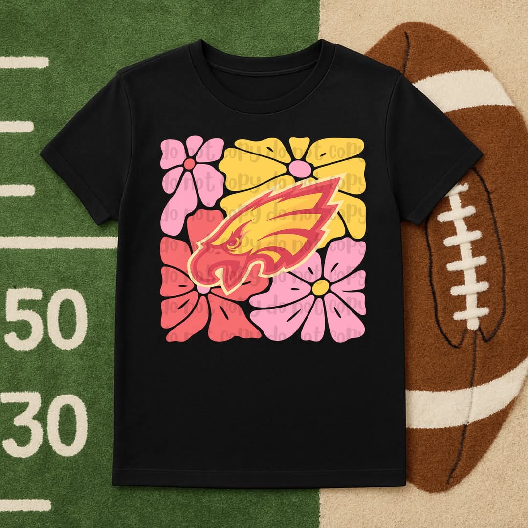 Eagles ; abstract retro floral - DTF TRANSFER (WFD)