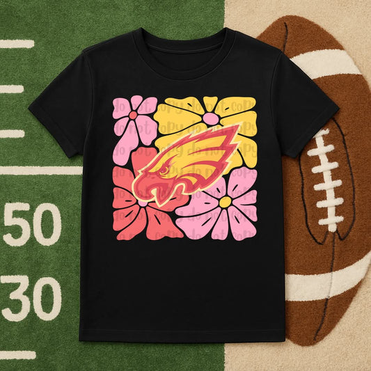 Eagles ; abstract retro floral - DTF TRANSFER (WFD)