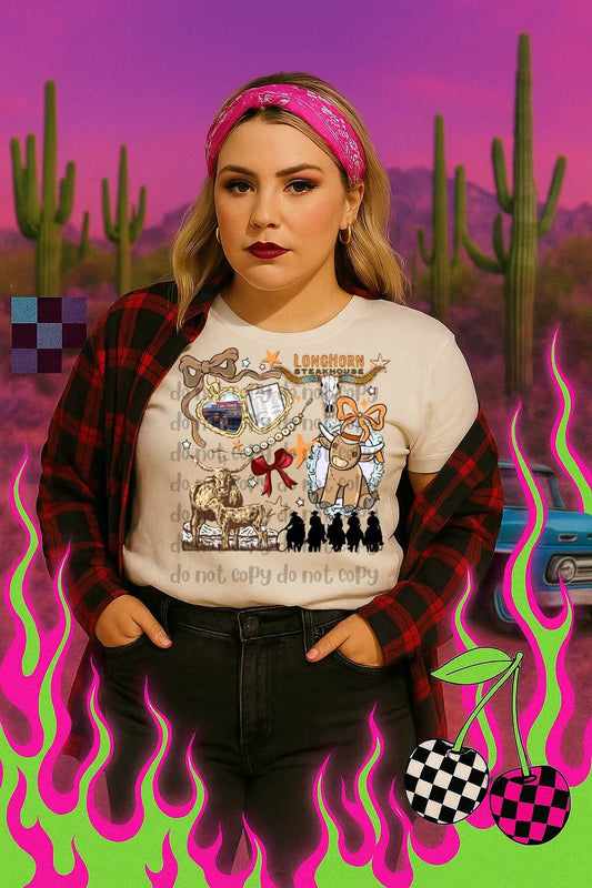 Longhorn - DTF TRANSFER - (Coquette grills & Thrills Collab)