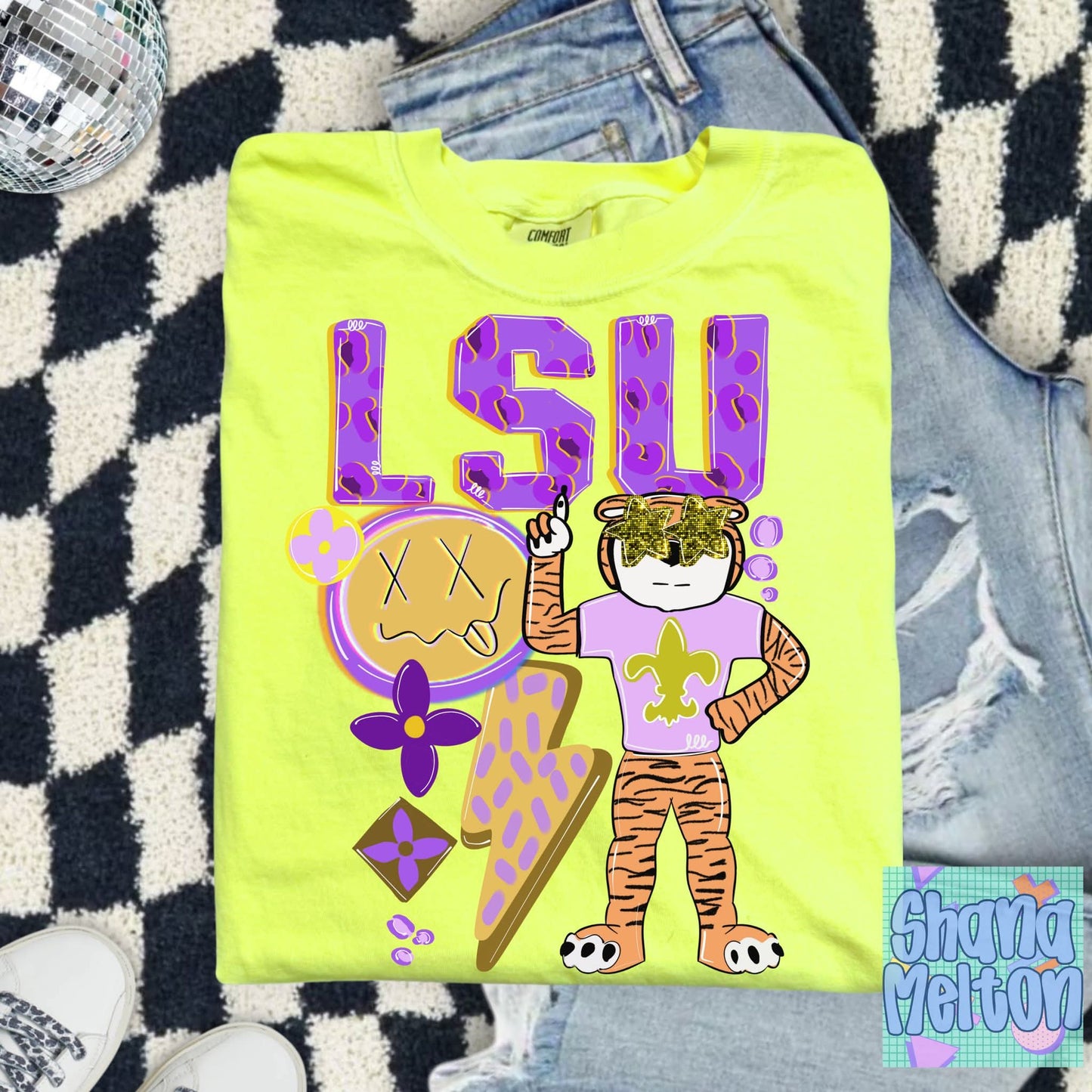 LSU Tigers preppy hand drawn mascots - DTF TRANSFER (SYM)