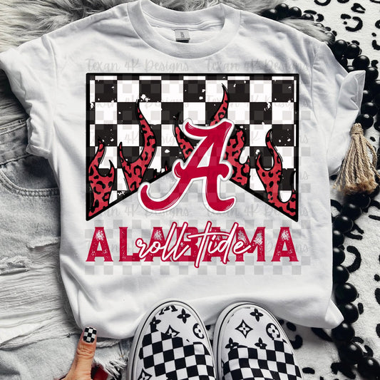 Roll tide checkered - DTF TRANSFER (T4KD)