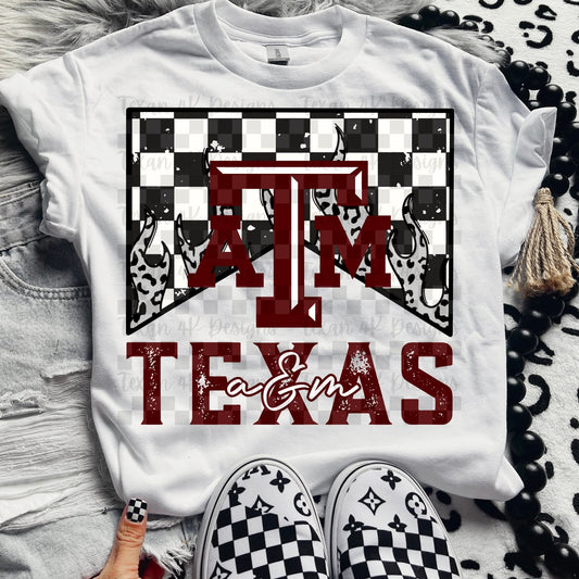 Texas A&M checkered - DTF TRANSFER (T4KD)