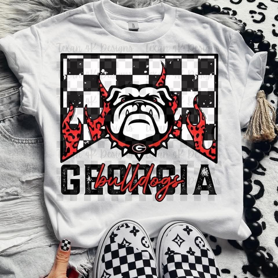 Georgia Bulldogs checkered - DTF TRANSFER (T4KD)