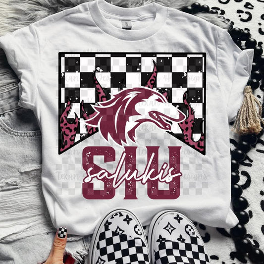 Salukis checkered - DTF TRANSFER (T4KD)