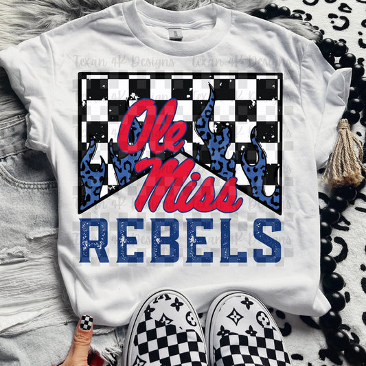 Rebels checkered - DTF TRANSFER (T4KD)