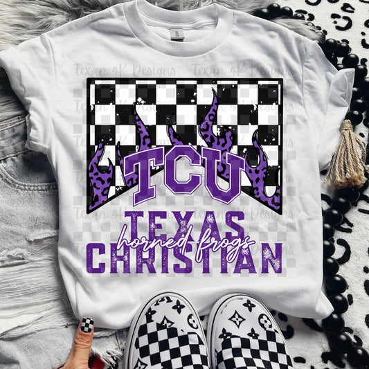 Horned frogs checkered - DTF TRANSFER (T4KD)