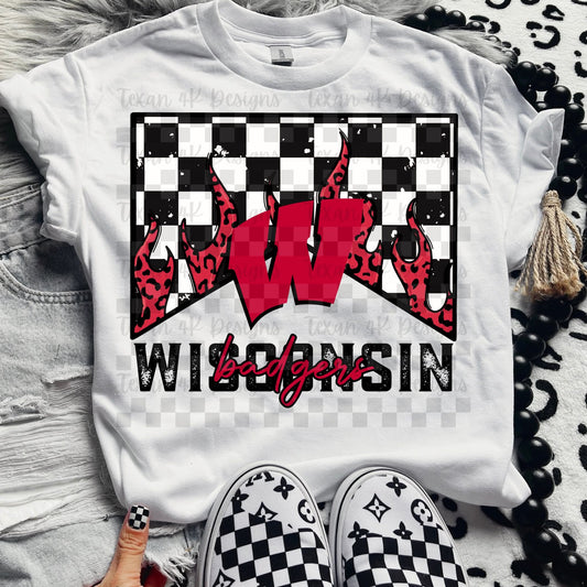 Badgers checkered - DTF TRANSFER (T4KD)