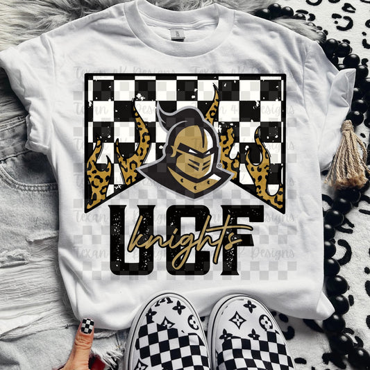 Ucf knights checkered - DTF TRANSFER (T4KD)