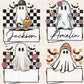 Choose your ghost wirh name - DTF TRANSFER (personalized halloween tote bag print)