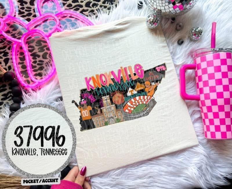 Knoxville Tennessee colorful state mascot collage - DTF TRANSFER