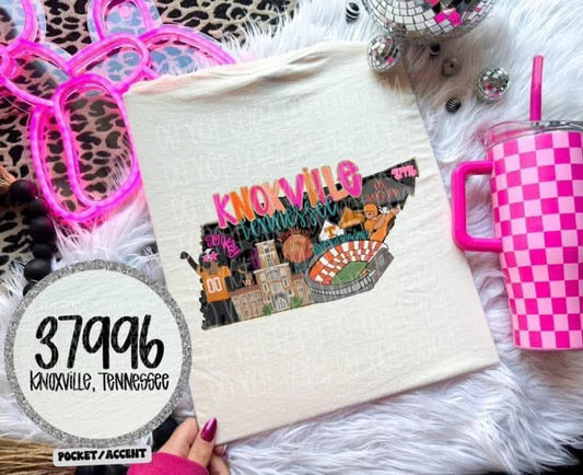 Knoxville Tennessee colorful state mascot collage - DTF TRANSFER