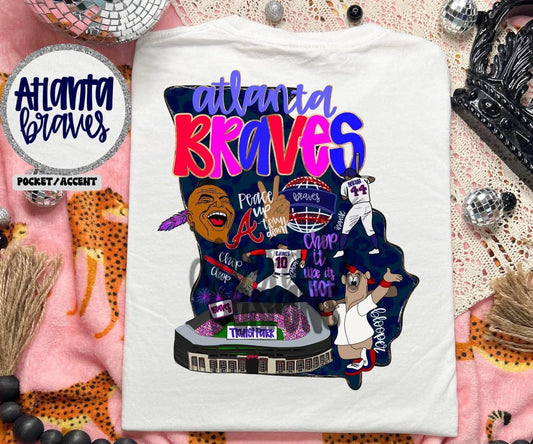 Georgia colorful state mascot collage - DTF TRANSFER