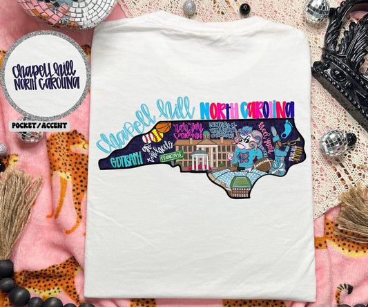 North Carolina colorful state mascot collage - DTF TRANSFER