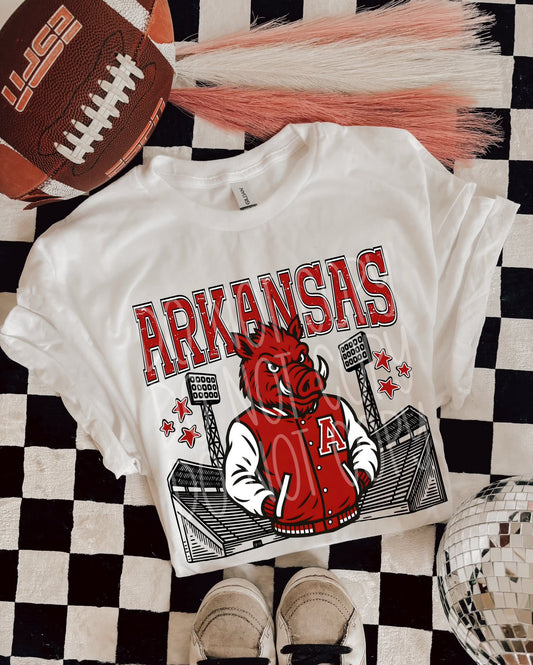 Arkansas Razorbacks ; Letterman jacket mascots (DTF TRANSFER) PHDC