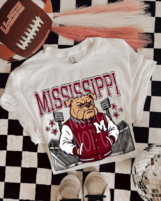 Mississippi Bulldogs ; Letterman jacket mascots (DTF TRANSFER) PHDC