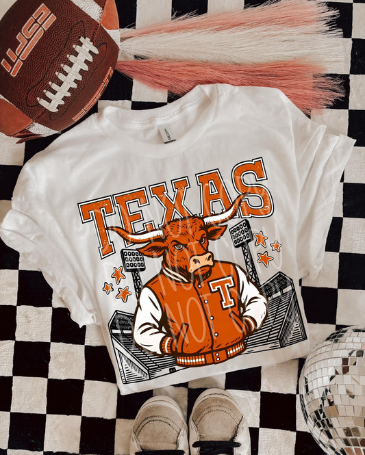 Texas Longhorns ; Letterman jacket mascots (DTF TRANSFER) PHDC