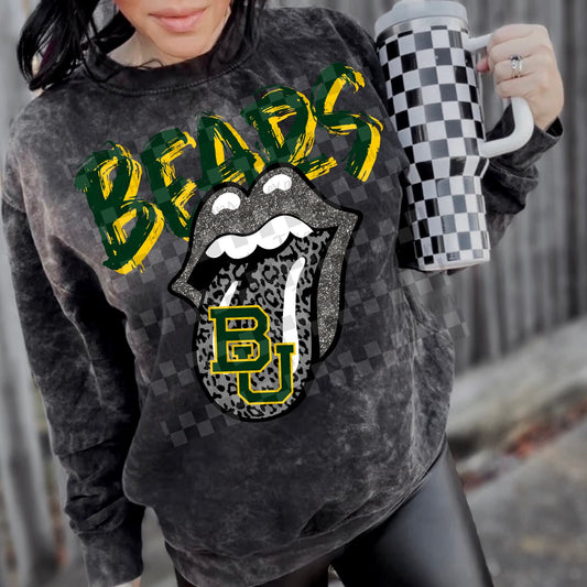 BU Bears leopard glitter tongue - DTF TRANSFER (T4KD)