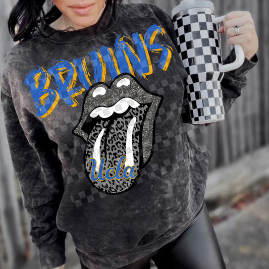 Bruins leopard glitter tongue - DTF TRANSFER (T4KD)
