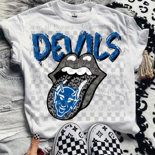 Devils leopard glitter tongue - DTF TRANSFER (T4KD)