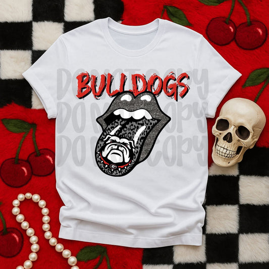Bulldogs leopard glitter tongue - DTF TRANSFER (T4KD)