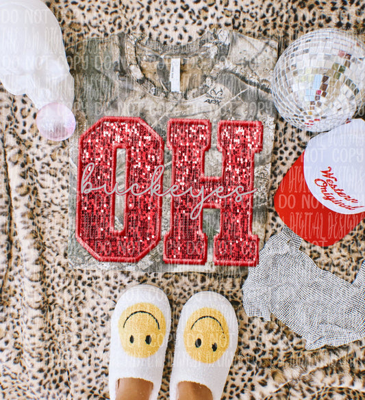 Buckeyes faux sequin - DTF TRANSFER (JMD)