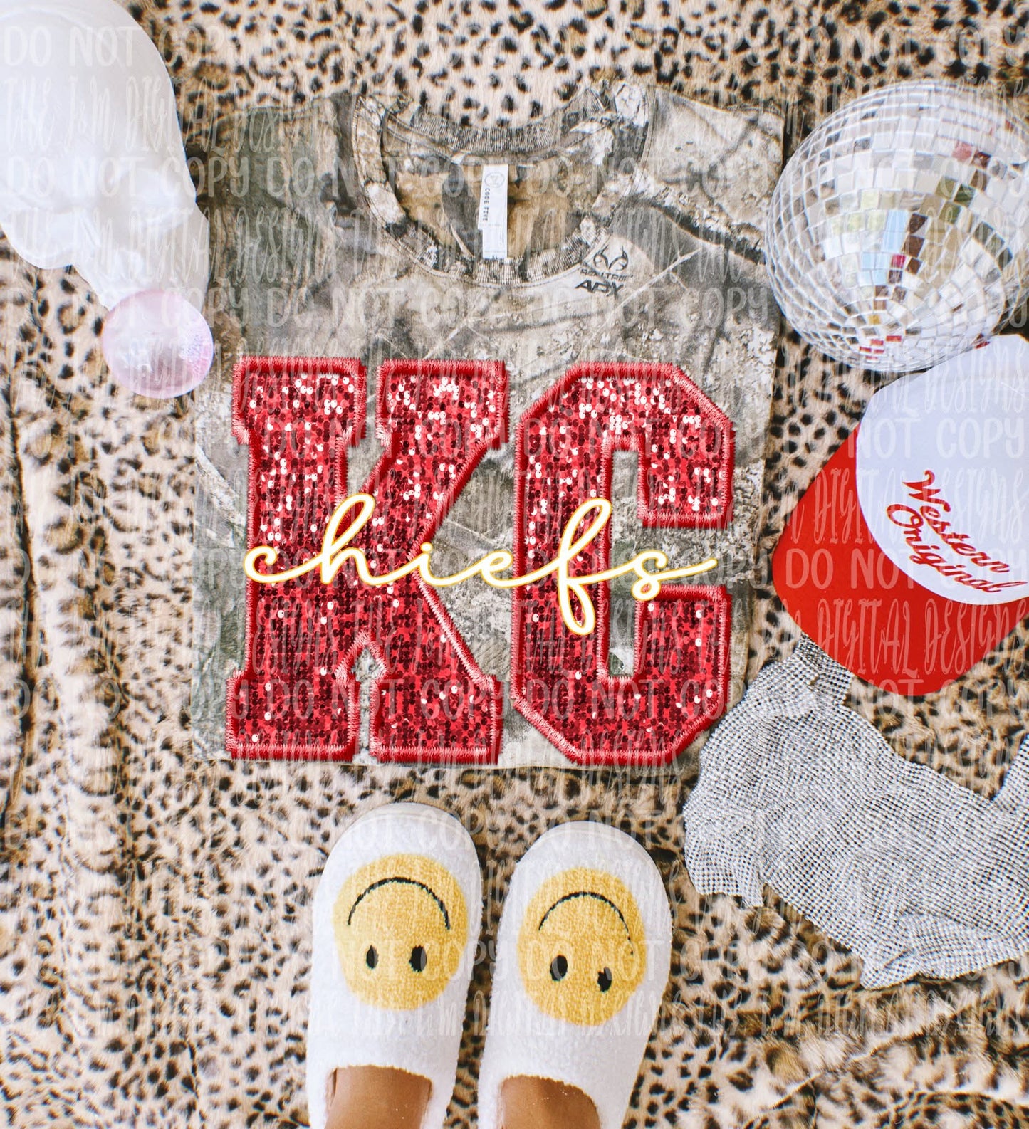 Chiefs faux sequin - DTF TRANSFER (JMD)
