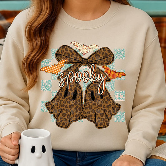 BOO ghosts cheetah bow coquette - DTF TRANSFER (DWS)