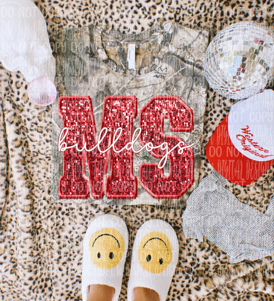MS Bulldogs faux sequin - DTF TRANSFER (JMD)