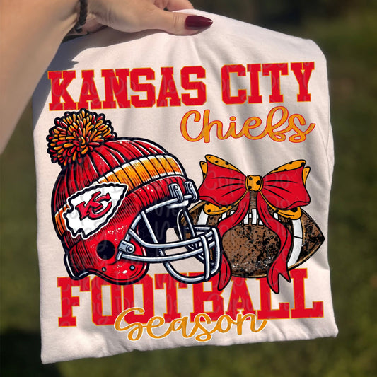 Chiefs Beanie helmet bow - DTF TRANSFER (VDS)