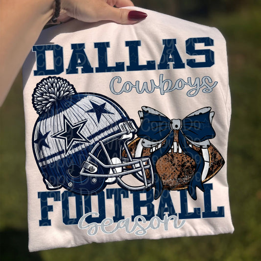 Cowboys Beanie helmet bow - DTF TRANSFER (VDS)