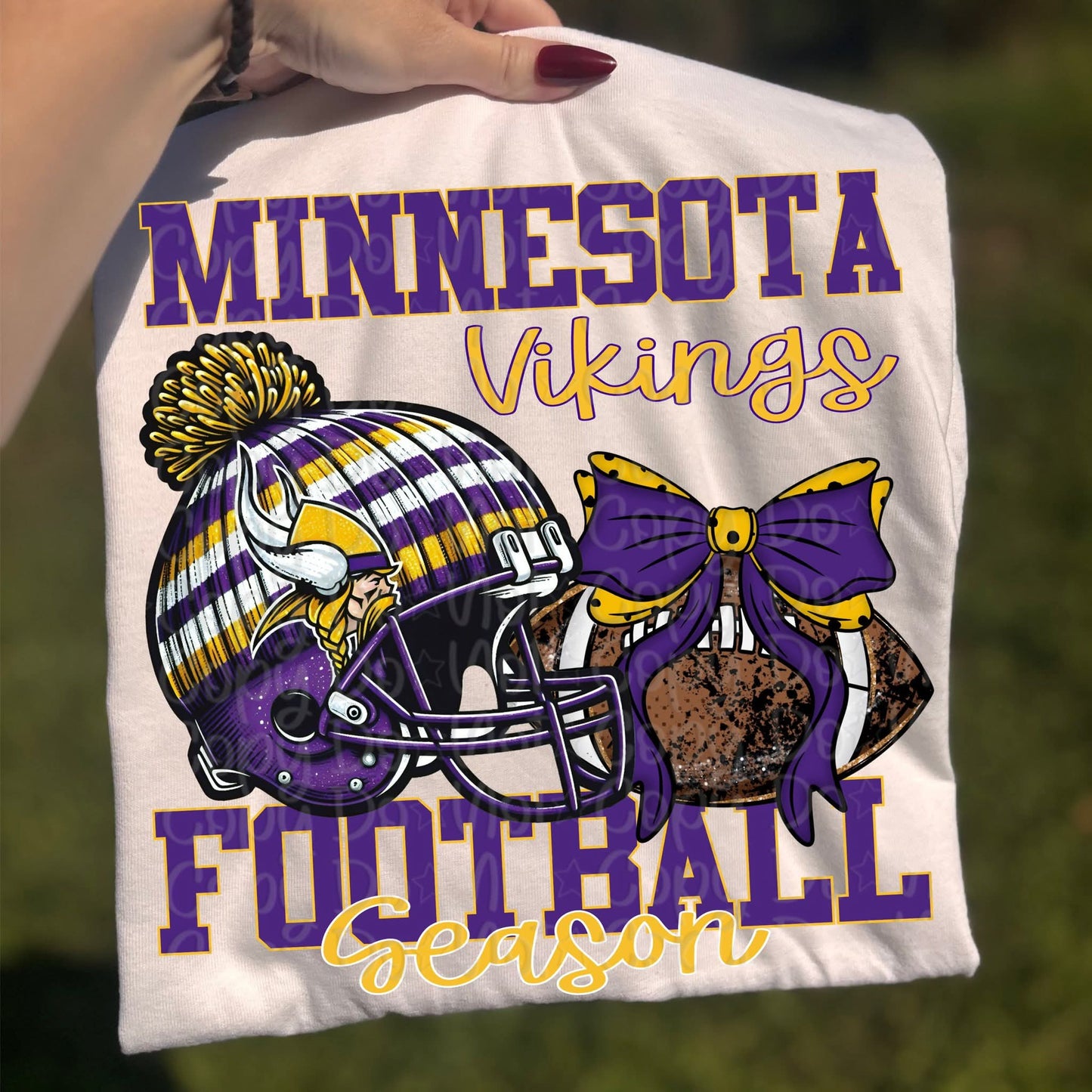 Vikings Beanie helmet bow - DTF TRANSFER (VDS)