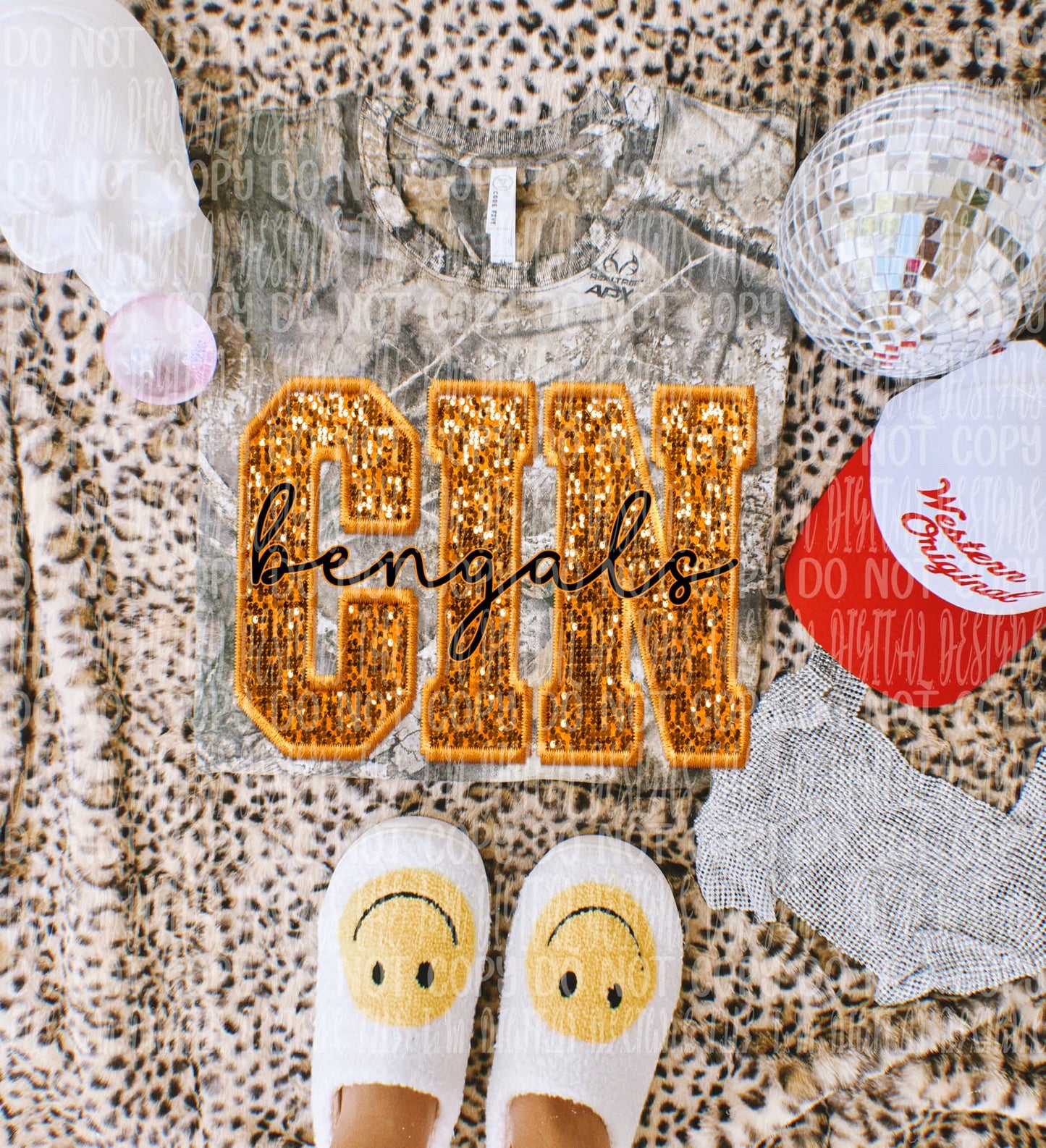 Bengals faux sequin - DTF TRANSFER (JMD)
