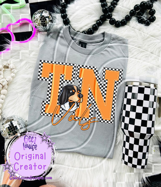 Vols checkered - DTF TRANSFER (GLD925)