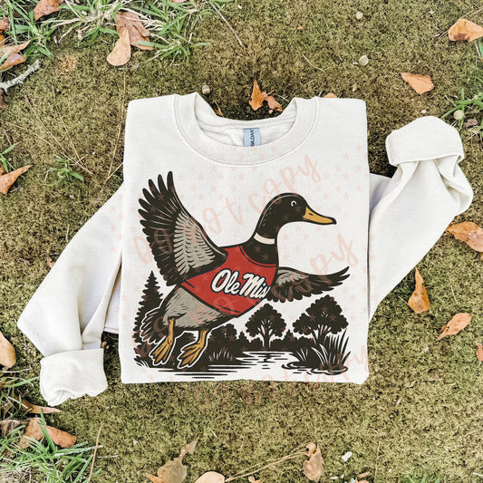 Ole Miss ; duck scene - DTF TRANSFER (SYM)