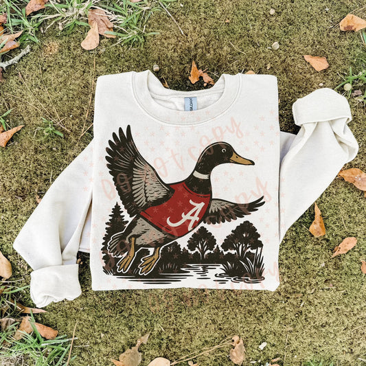 Alabama Roll Tide ; duck scene - DTF TRANSFER (SYM)