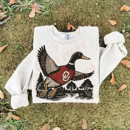 Ou sooners ; duck scene - DTF TRANSFER (SYM)