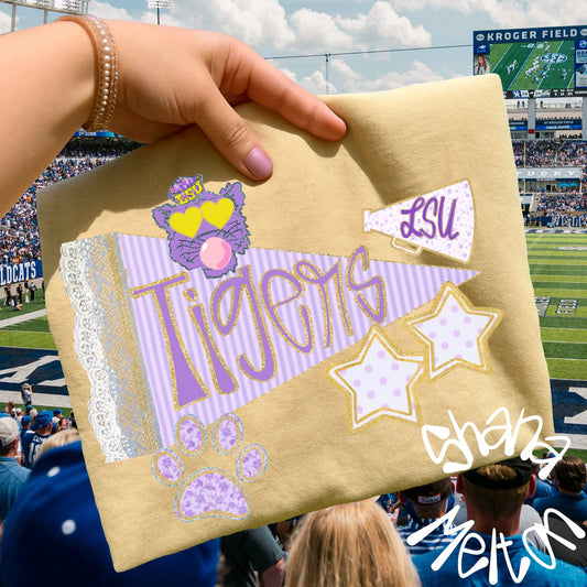 Lsu Tigers - lace pennant - DTF TRANSFER (SYM)
