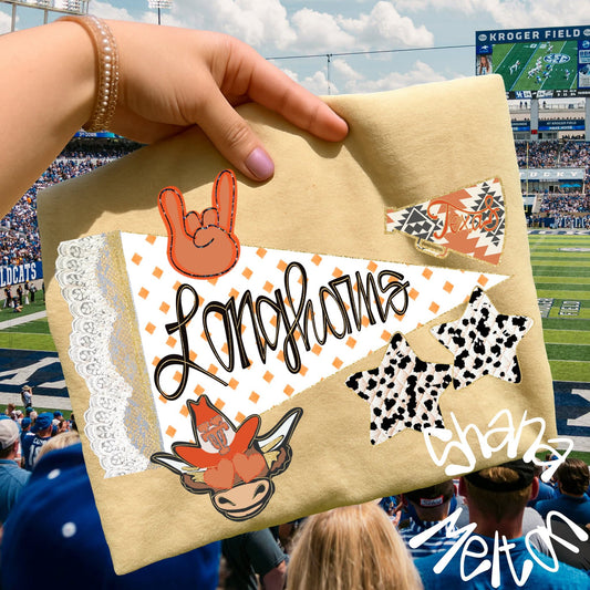 Longhorns- lace pennant - DTF TRANSFER (SYM)