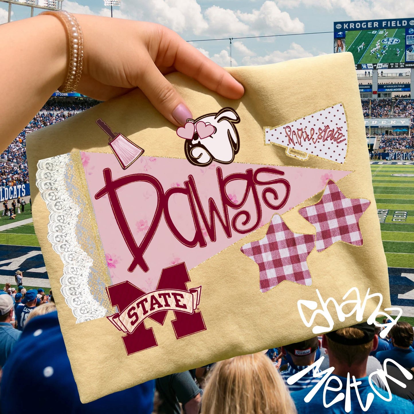 M Bulldogs - lace pennant - DTF TRANSFER (SYM)