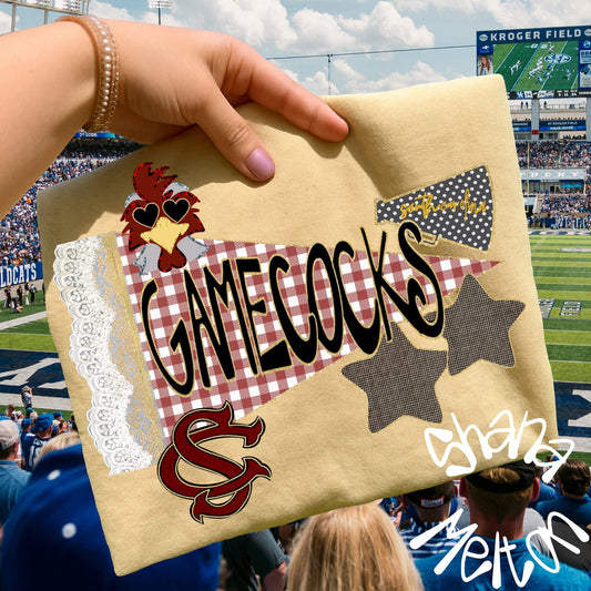 Gamecocks - lace pennant - DTF TRANSFER (SYM)