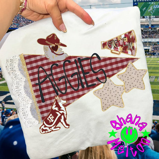 Aggies - lace pennant - DTF TRANSFER (SYM)